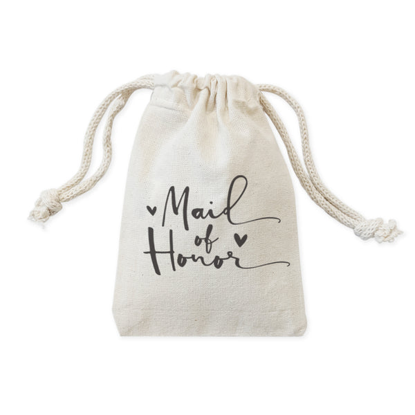 The Cotton and Canvas Co. Maid of Honor Wedding Favor Bags, 6-Pack
