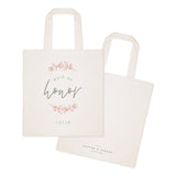 Floral Personalized Name Maid of Honor Wedding Cotton Canvas Tote Bag - The Cotton and Canvas Co.