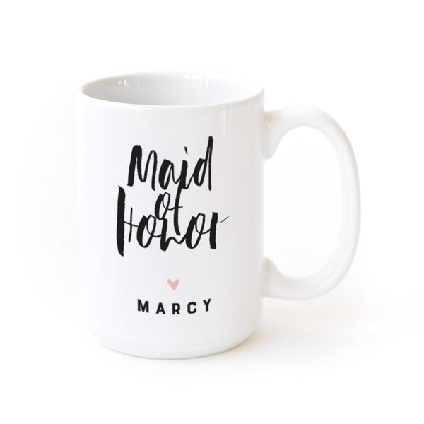 The Cotton and Canvas Co. Maid of Honor Personalized Coffee Mug