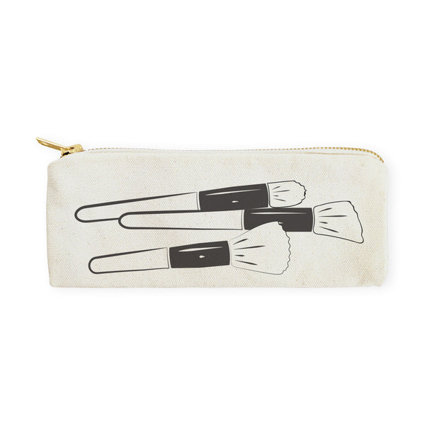 The Cotton and Canvas Co. Make Up Brush Graphics Cotton Canvas Pencil Case and Travel Pouch