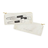 Make Up Brush Graphics Cotton Canvas Pencil Case and Travel Pouch - The Cotton and Canvas Co.