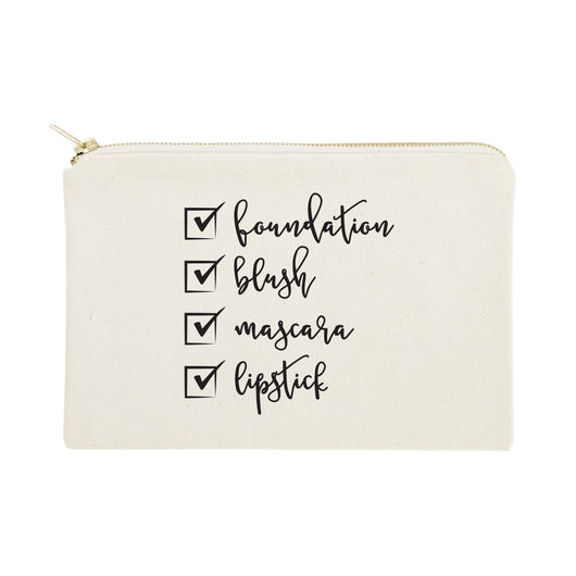 Make Up Check List Cotton Canvas Cosmetic Bag - The Cotton and Canvas Co.