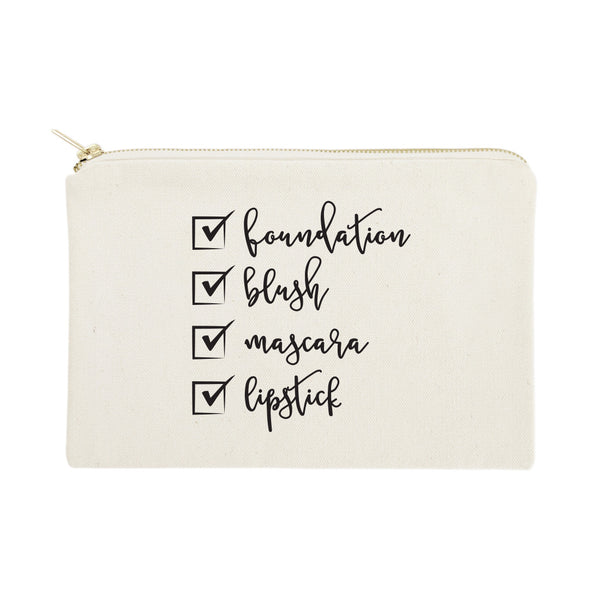The Cotton and Canvas Co. Make Up Check List Cotton Canvas Cosmetic Bag