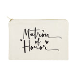 Matron of Honor Cotton Canvas Cosmetic Bag - The Cotton and Canvas Co.
