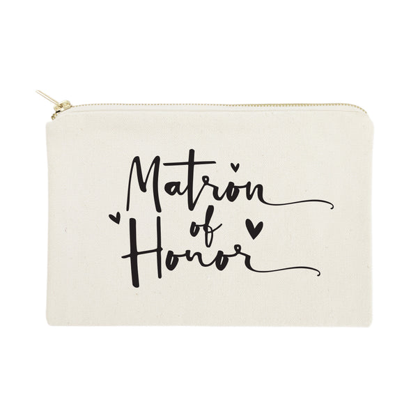 The Cotton and Canvas Co. Matron of Honor Cotton Canvas Cosmetic Bag