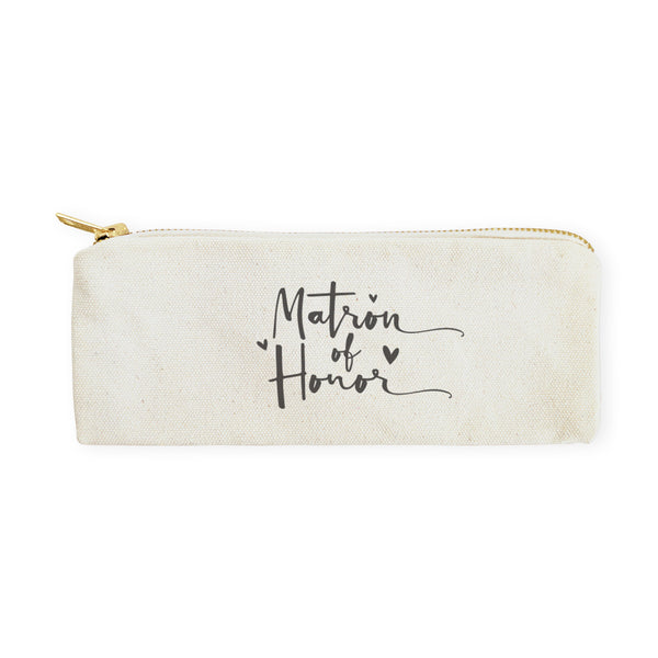 The Cotton and Canvas Co. Matron of Honor Cotton Canvas Pencil Case and Travel Pouch