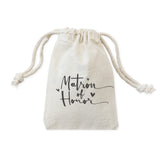 Matron of Honor Cotton Canvas Wedding Favor Bags, 6-Pack - The Cotton and Canvas Co.