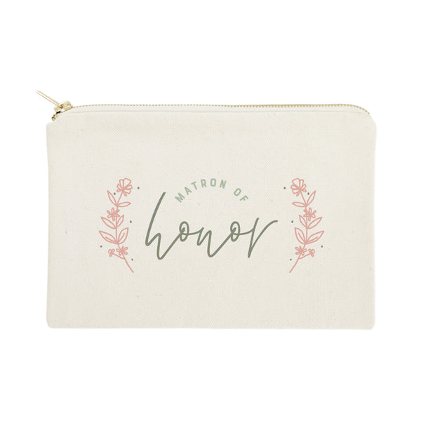 The Cotton and Canvas Co. Floral Matron of Honor Cotton Canvas Cosmetic Bag