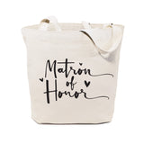 Matron of Honor Wedding Cotton Canvas Tote Bag - The Cotton and Canvas Co.