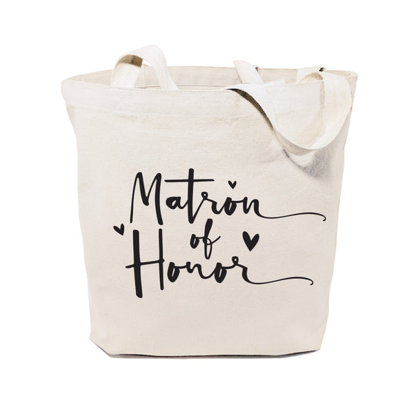 The Cotton and Canvas Co. Matron of Honor Wedding Cotton Canvas Tote Bag