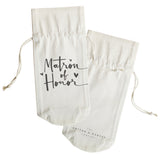 Matron of Honor Canvas Wine Bag - The Cotton and Canvas Co.