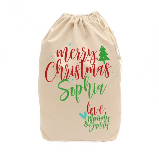 Personalized Love Mommy and Daddy Santa Sack - The Cotton and Canvas Co.