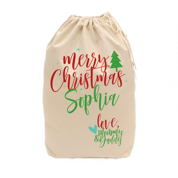 The Cotton and Canvas Co. Personalized Love Mommy and Daddy Santa Sack