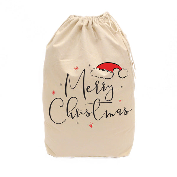 The Cotton and Canvas Co. Merry Christmas Cotton Canvas Santa Sack