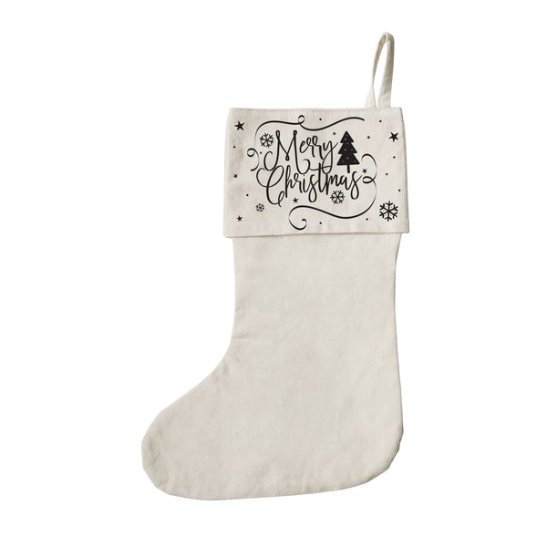 The Cotton and Canvas Co. Merry Christmas Cotton Canvas Stocking