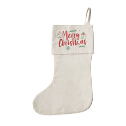Modern Merry Christmas Cotton Canvas Stocking - The Cotton and Canvas Co.