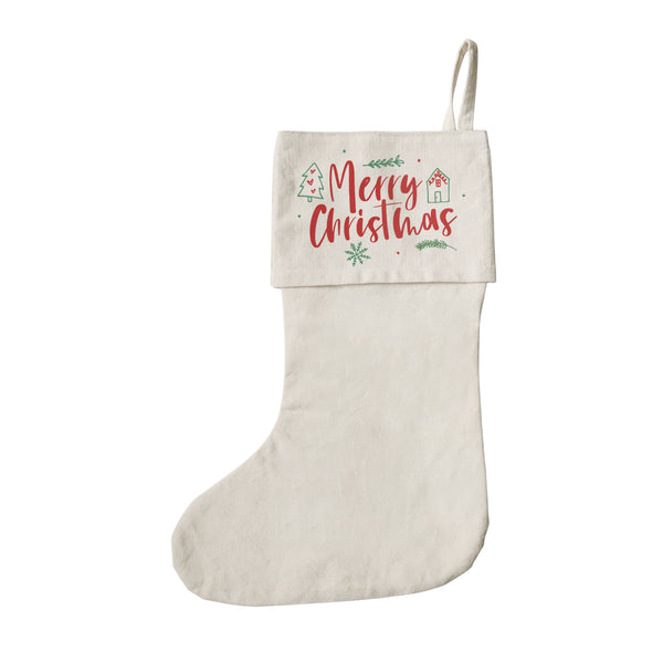 The Cotton and Canvas Co. Modern Merry Christmas Cotton Canvas Stocking