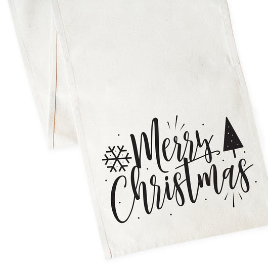 Merry Christmas Cotton Canvas Table Runner - The Cotton and Canvas Co.