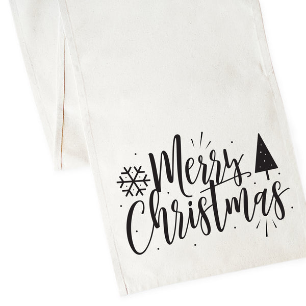 The Cotton and Canvas Co. Merry Christmas Cotton Canvas Table Runner