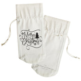 Merry Christmas Cotton Canvas Wine Bag - The Cotton and Canvas Co.
