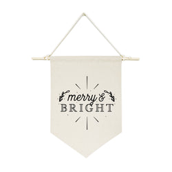 Merry and Bright Hanging Wall Banner - The Cotton and Canvas Co.