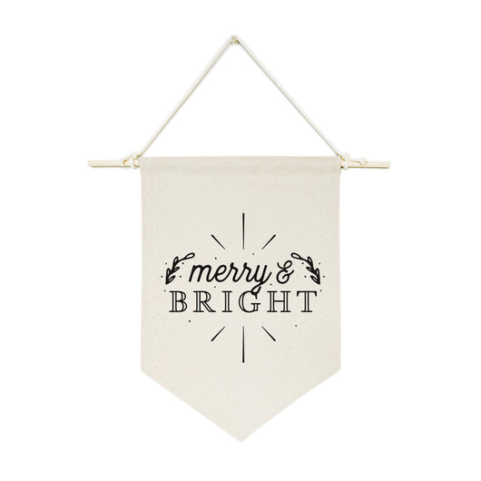 Merry and Bright Hanging Wall Banner - The Cotton and Canvas Co.