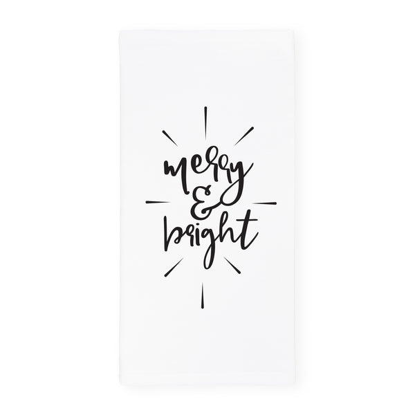 The Cotton and Canvas Co. Merry and Bright Cotton Canvas Christmas Kitchen Tea Towel
