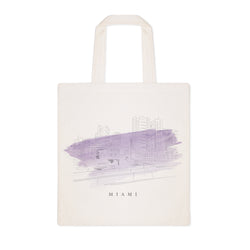 Miami Cityscape Cotton Canvas Tote Bag - The Cotton and Canvas Co.