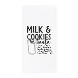 Milk and Cookies for Santa Cotton Canvas Christmas Kitchen Tea Towel - The Cotton and Canvas Co.