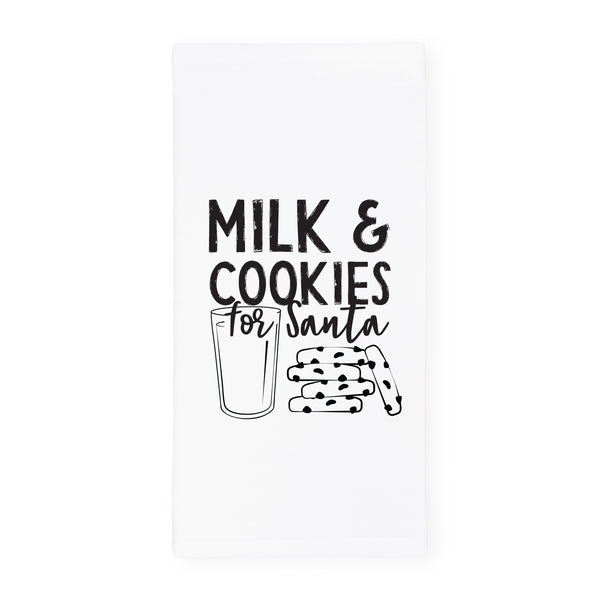 The Cotton and Canvas Co. Milk and Cookies for Santa Cotton Canvas Christmas Kitchen Tea Towel