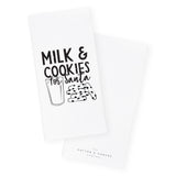 Milk and Cookies for Santa Cotton Canvas Christmas Kitchen Tea Towel - The Cotton and Canvas Co.