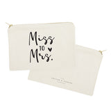 Miss to Mrs. Cotton Canvas Cosmetic Bag - The Cotton and Canvas Co.