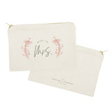 Floral Miss to Mrs. Cotton Canvas Cosmetic Bag - The Cotton and Canvas Co.