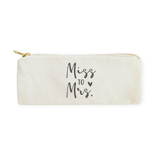 Miss to Mrs. Cotton Canvas Pencil Case and Travel Pouch - The Cotton and Canvas Co.