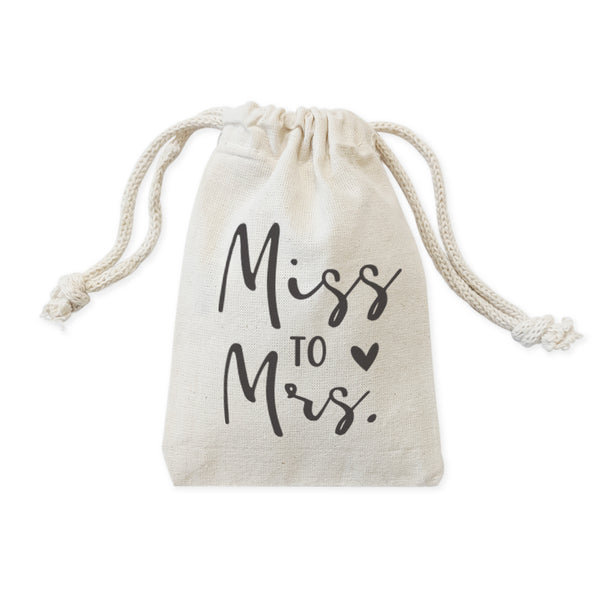 The Cotton and Canvas Co. Miss to Mrs. Cotton Canvas Wedding Favor Bags, 6-Pack