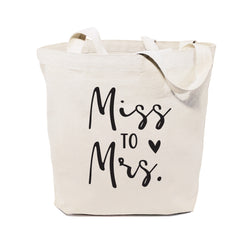 Miss to Mrs. Wedding Cotton Canvas Tote Bag - The Cotton and Canvas Co.