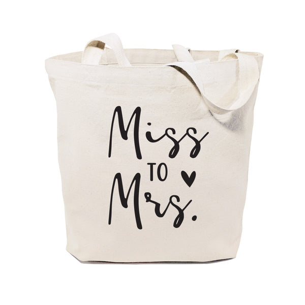 The Cotton and Canvas Co. Miss to Mrs. Wedding Cotton Canvas Tote Bag