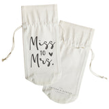 Miss to Mrs. Cotton Canvas Wine Bag - The Cotton and Canvas Co.