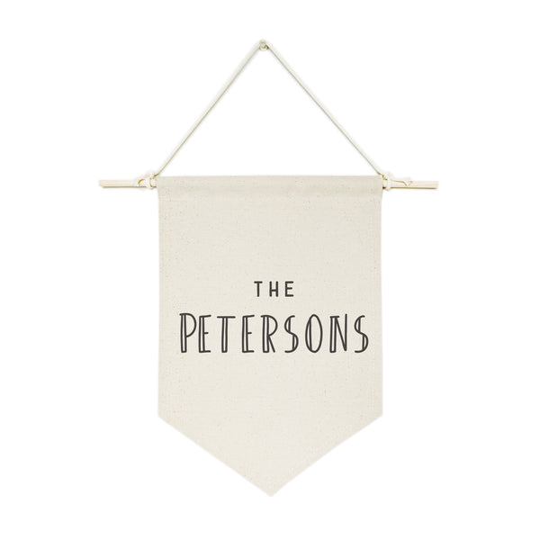 The Cotton and Canvas Co. Personalized Family Name Modern Hanging Wall Banner