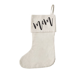 Mom Cotton Canvas Christmas Stocking - The Cotton and Canvas Co.