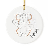 Personalized Name Monkey Christmas Ornament - The Cotton and Canvas Co.