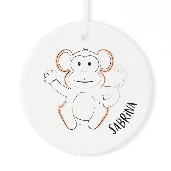 The Cotton and Canvas Co. Personalized Name Monkey Christmas Ornament