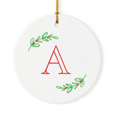 Personalized Monogram with Vine Christmas Ornament - The Cotton and Canvas Co.