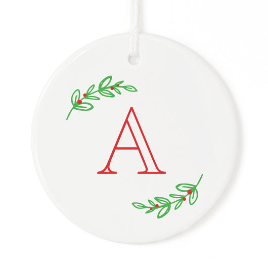 Personalized Monogram with Vine Christmas Ornament - The Cotton and Canvas Co.