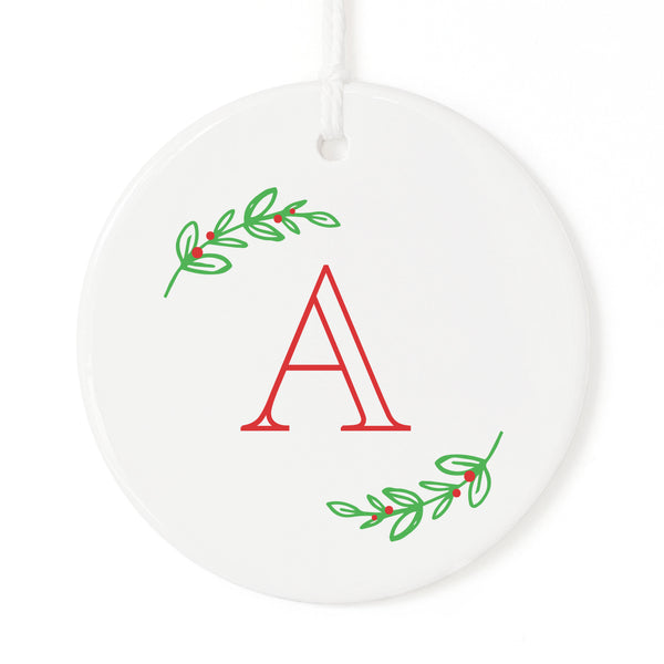 The Cotton and Canvas Co. Personalized Monogram with Vine Christmas Ornament