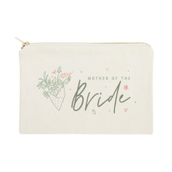 Floral Mother of the Bride Cotton Canvas Cosmetic Bag - The Cotton and Canvas Co.