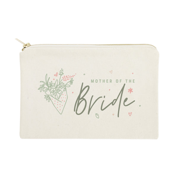 The Cotton and Canvas Co. Floral Mother of the Bride Cotton Canvas Cosmetic Bag