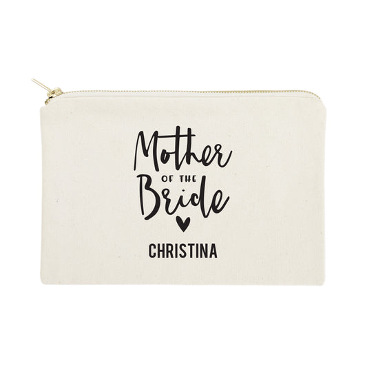 Personalized Mother of the Bride Cotton Canvas Cosmetic Bag - The Cotton and Canvas Co.