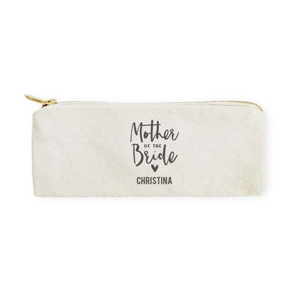 The Cotton and Canvas Co. Mother of the Bride Personalized Cotton Canvas Pencil Case and Travel Pouch