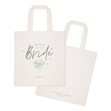 Floral Personalized Name Mother of the Bride Wedding Cotton Canvas Tote Bag - The Cotton and Canvas Co.